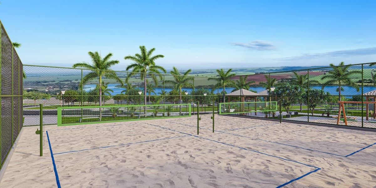 Quadra de beach tennis do Sollaris Loteamento Fechado